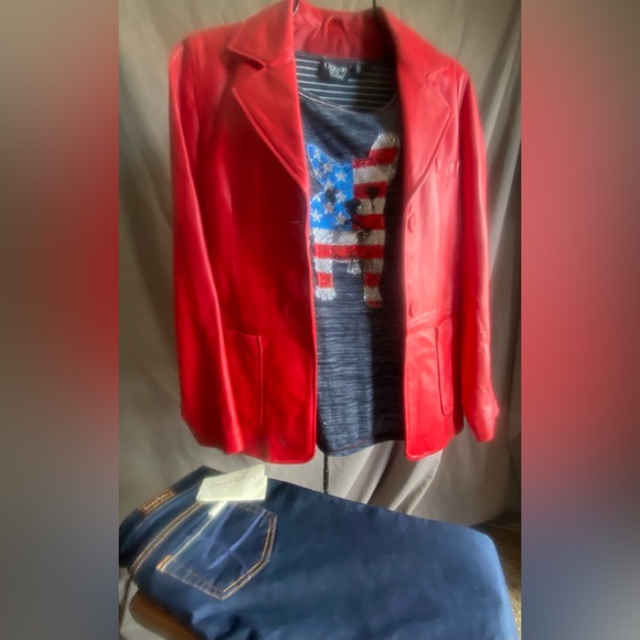 Adorable USA Pug Terrier top ! Ladies dog themed Large shirt - Picture 11 of 11